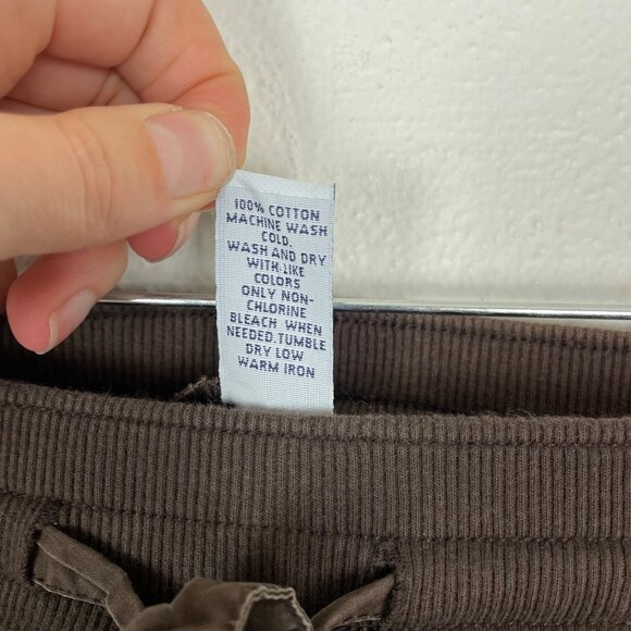 VTG Y2K Gap Women's 8 Brown Cotton Cargo Capri Pants Gathered Ankle - Picture 7 of 11